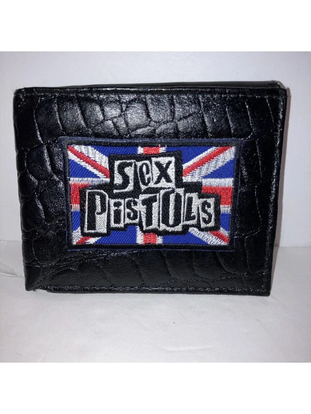 Custom SEX PISTOLS Leather Bi Fold Woodland Black Wallet NEW